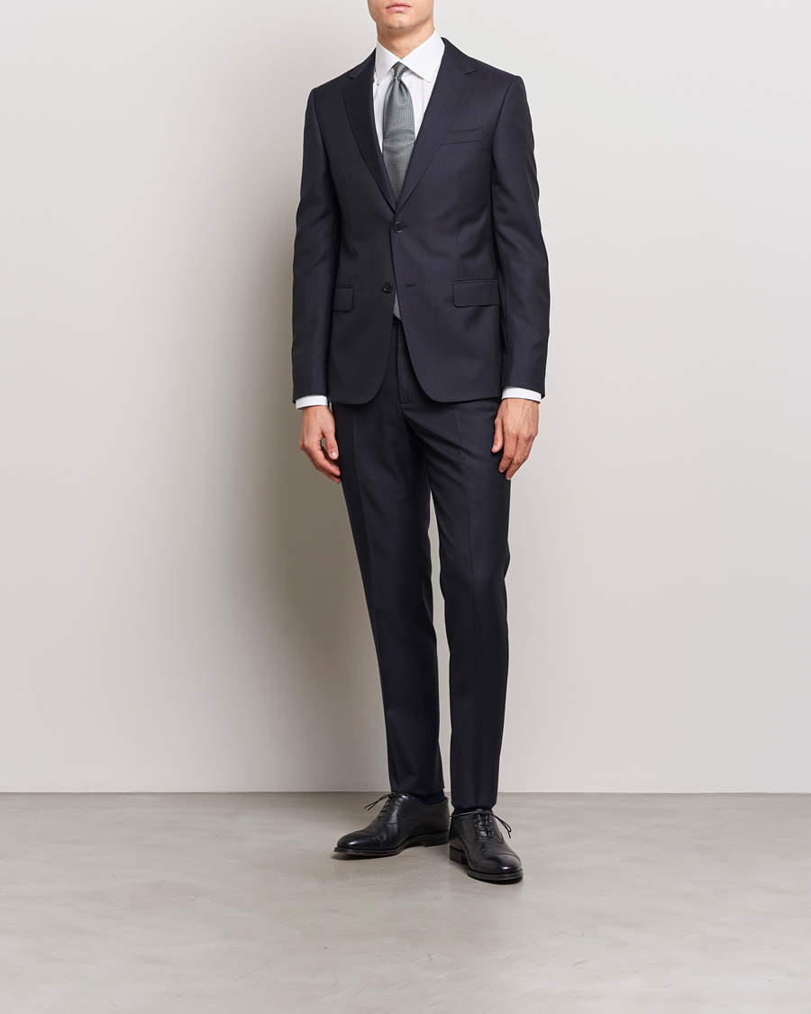 Herr | Kostymer | Zegna | Tailored Tonal Stripe Wool Suit Navy
