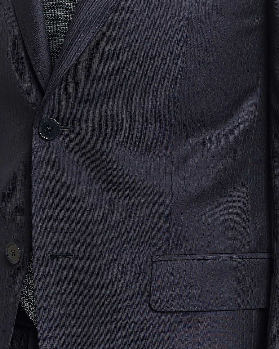 Herr | Kostymer | Zegna | Tailored Tonal Stripe Wool Suit Navy