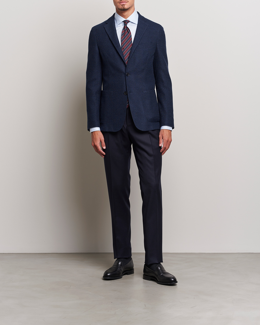 Herr | Kavajer | Zegna | Unconstructed Structured Wool Blazer Navy