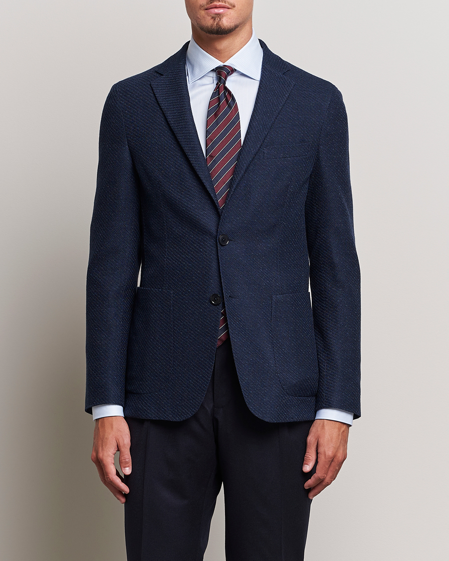 Herr | Kavajer | Zegna | Unconstructed Structured Wool Blazer Navy