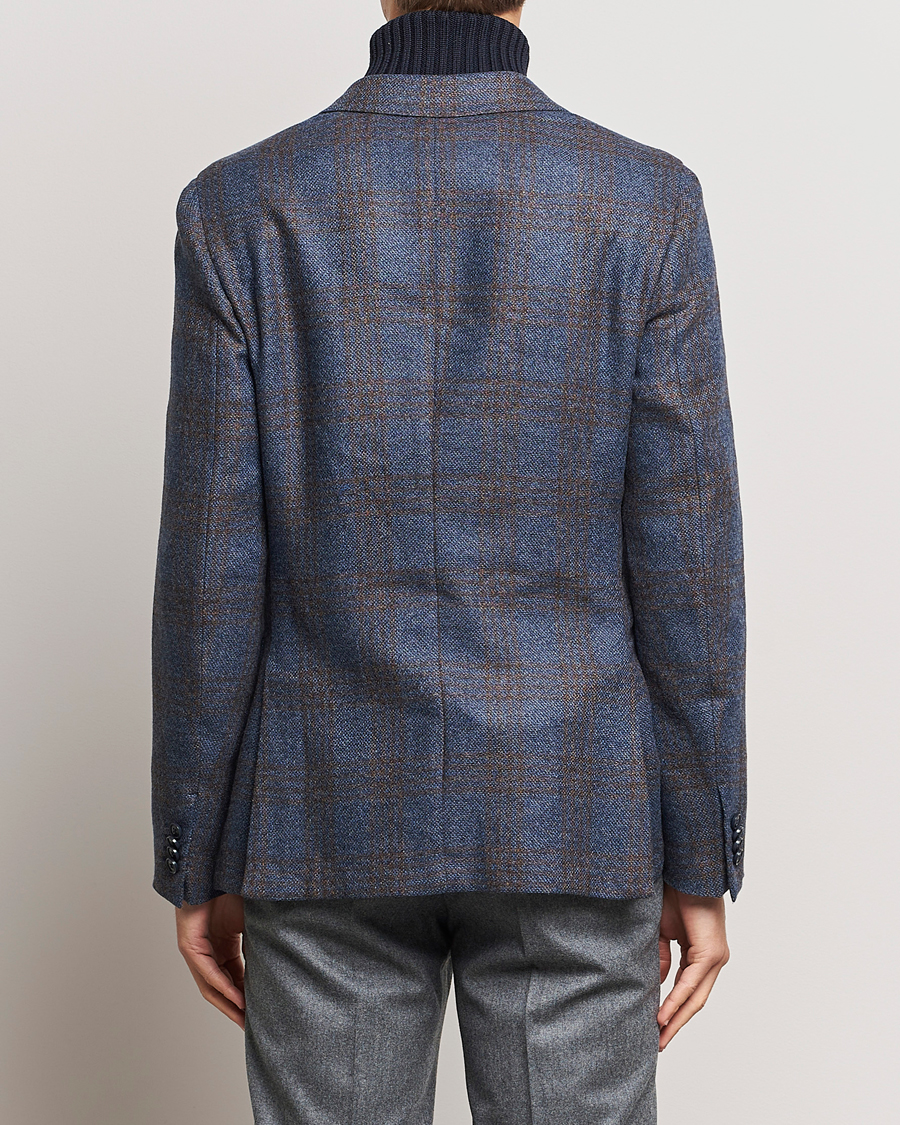Herr | Kavajer | Zegna | Unconstructed Check Wool Blazer Navy