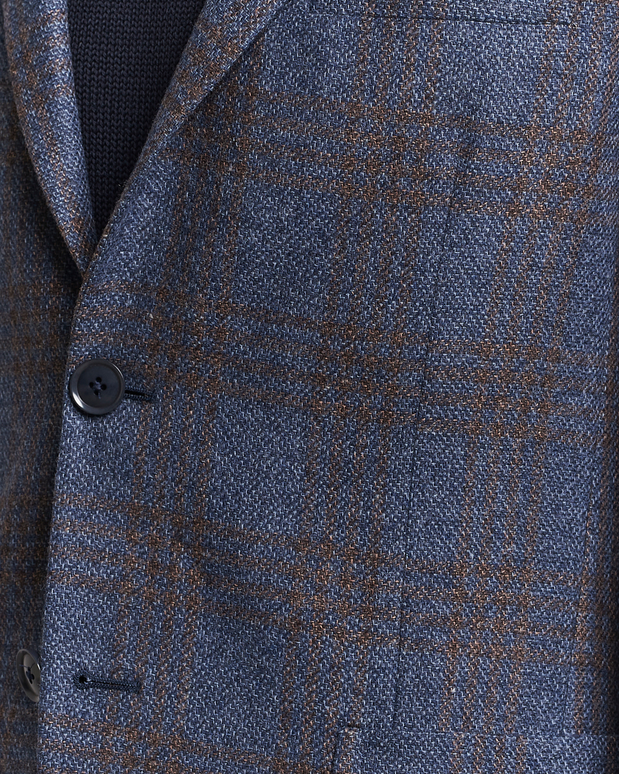 Herr | Kavajer | Zegna | Unconstructed Check Wool Blazer Navy