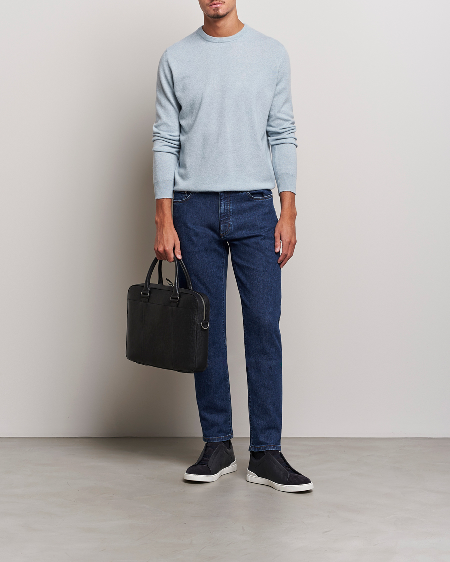 Herr | Tröjor | Zegna | Oasi Cashmere Crew Neck Light Blue