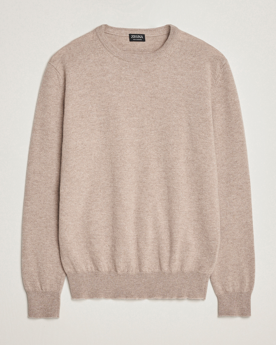 Herr | Tröjor | Zegna | Oasi Cashmere Crew Neck Beige