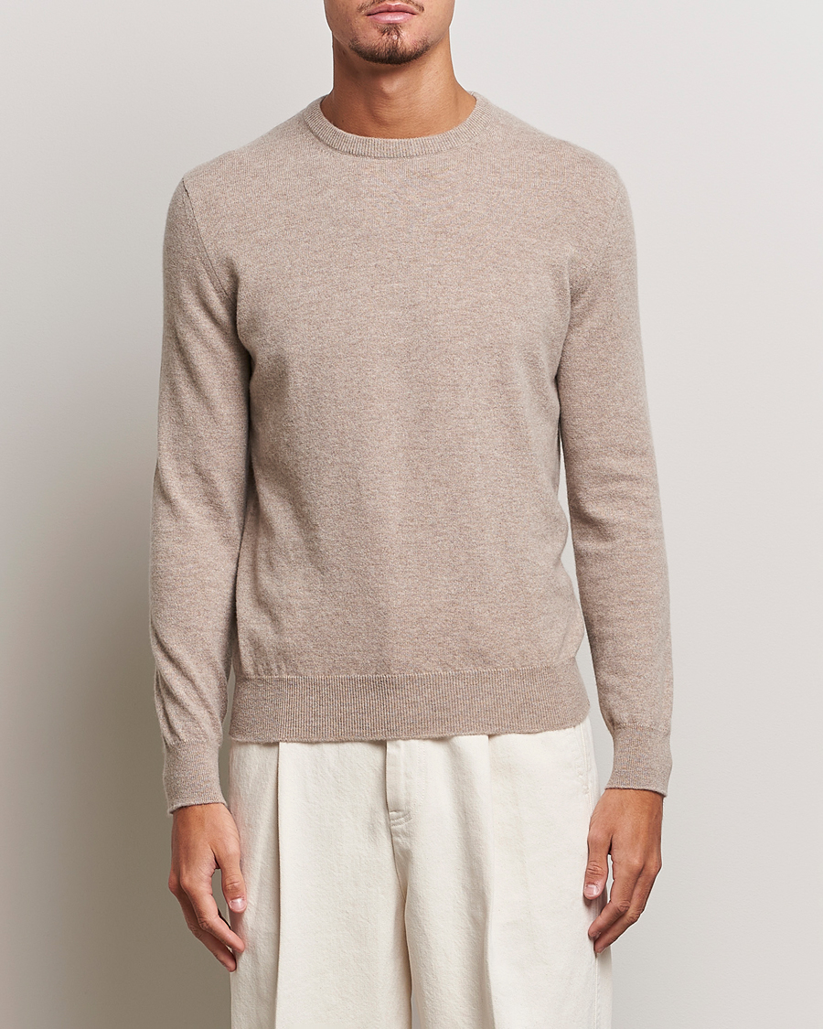 Herr | Quiet Luxury | Zegna | Oasi Cashmere Crew Neck Beige