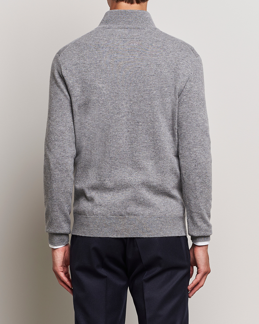 Herr | Tröjor | Zegna | Oasi Cashmere Half Zip Grey Melange