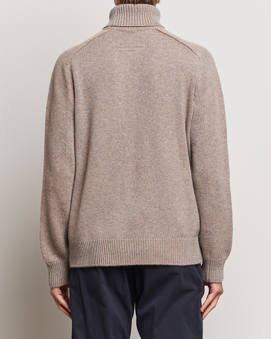Herr | Tröjor | Zegna | 5 Gauge Cashmere Rollneck Beige Melange