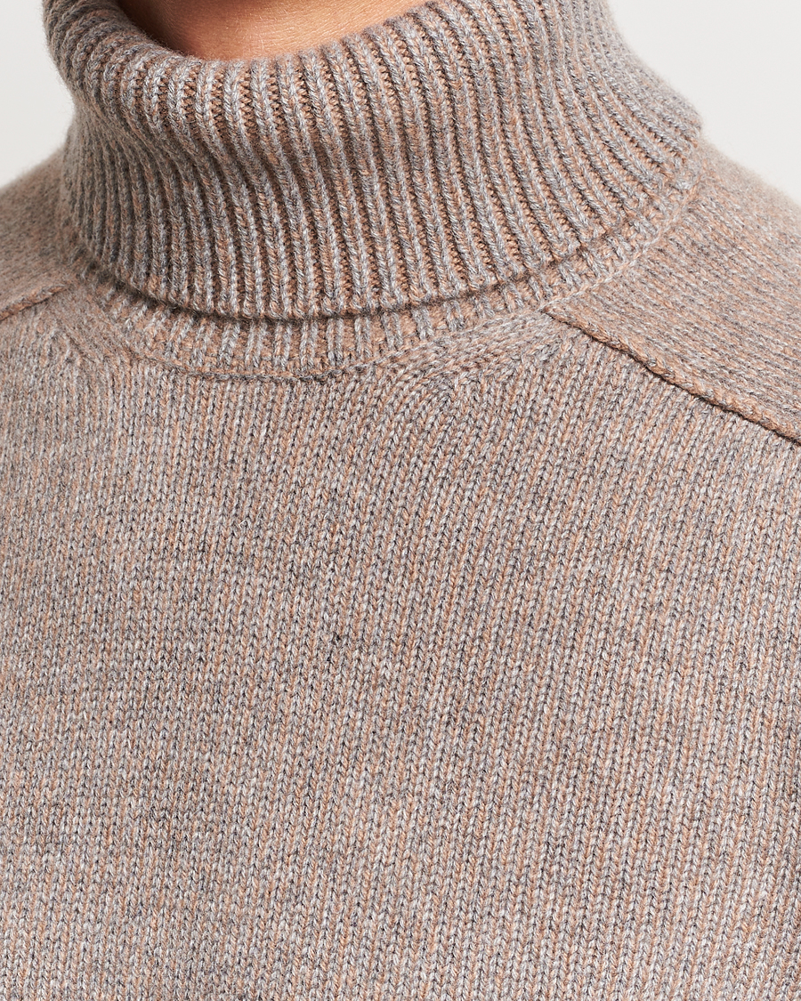 Herr | Tröjor | Zegna | 5 Gauge Cashmere Rollneck Beige Melange