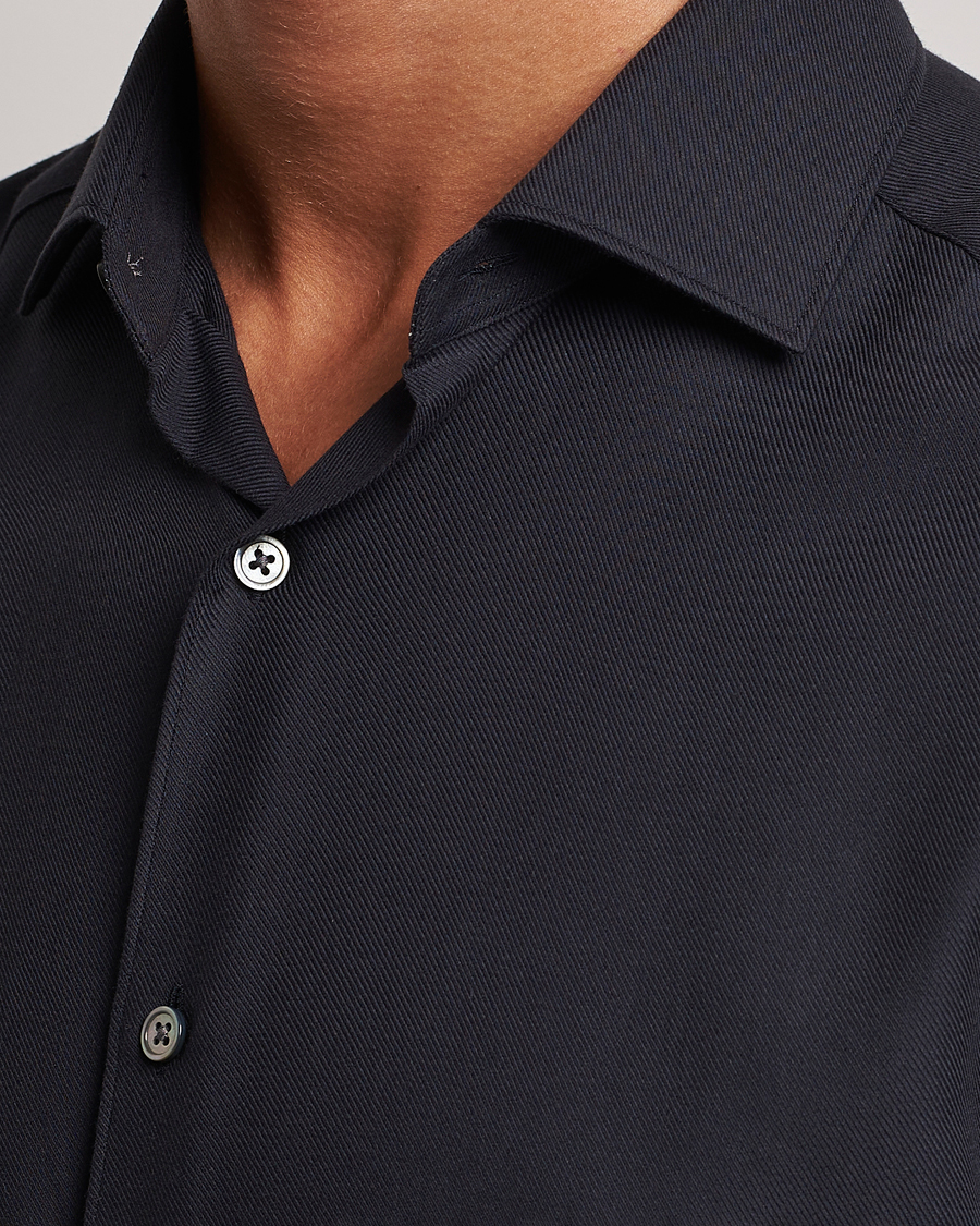 Herr | Skjortor | Zegna | Cotton/Cashmere Casual Shirt Navy