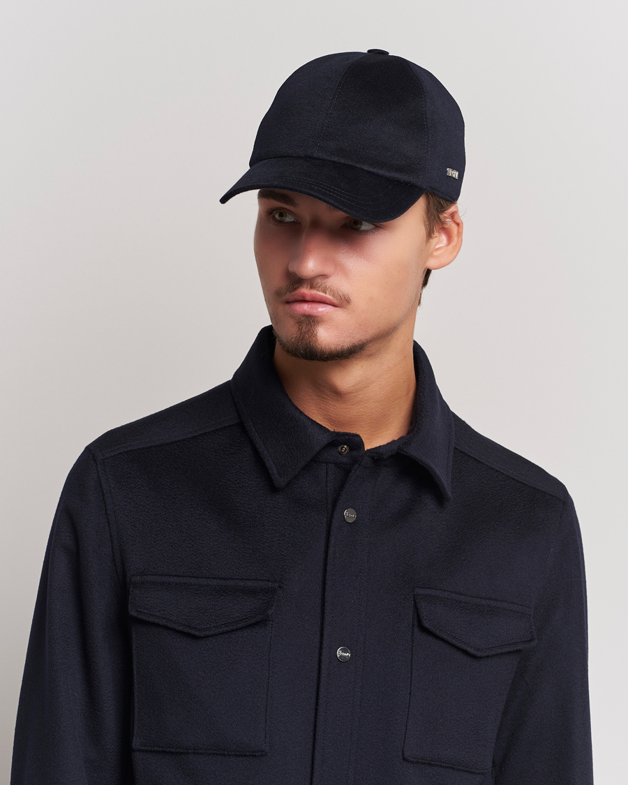 Herr |  | Zegna | Cashmere Baseball Cap Navy