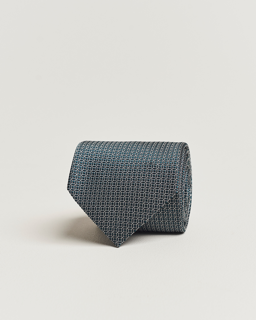 Herr | | Zegna | Printed Silk Tie Dark Green