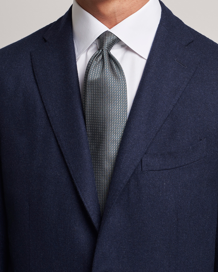 Herr | | Zegna | Printed Silk Tie Dark Green