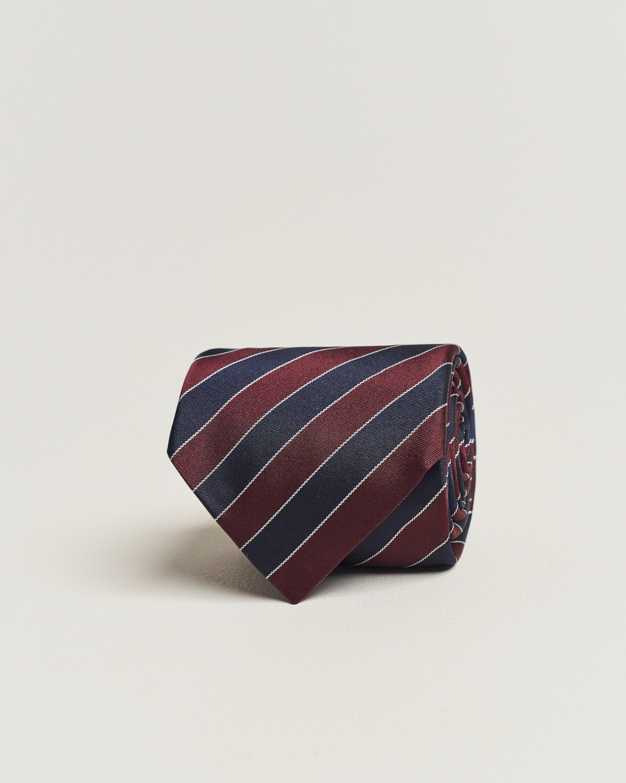Herr | Zegna Regimental Stripe Silk Tie Navy/Burgundy | Zegna | Regimental Stripe Silk Tie Navy/Burgundy