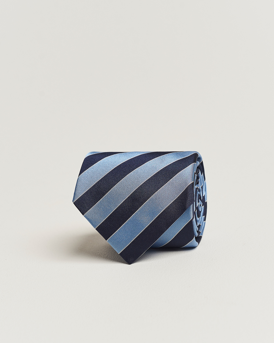 Herr | Zegna Regimental Stripe Silk Tie Navy | Zegna | Regimental Stripe Silk Tie Navy