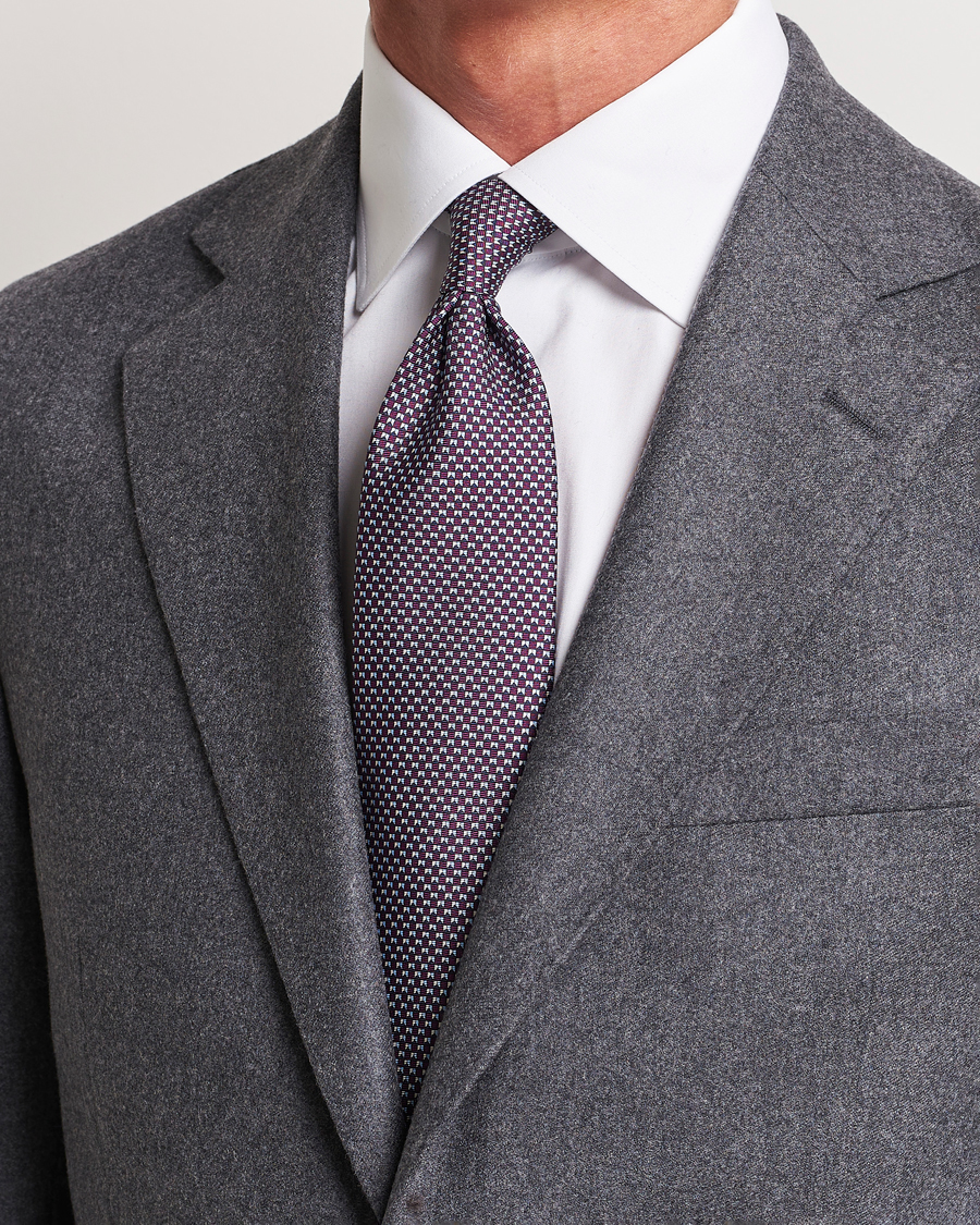 Herr | Zegna Jacquard Silk Tie Purple | Zegna | Jacquard Silk Tie Purple