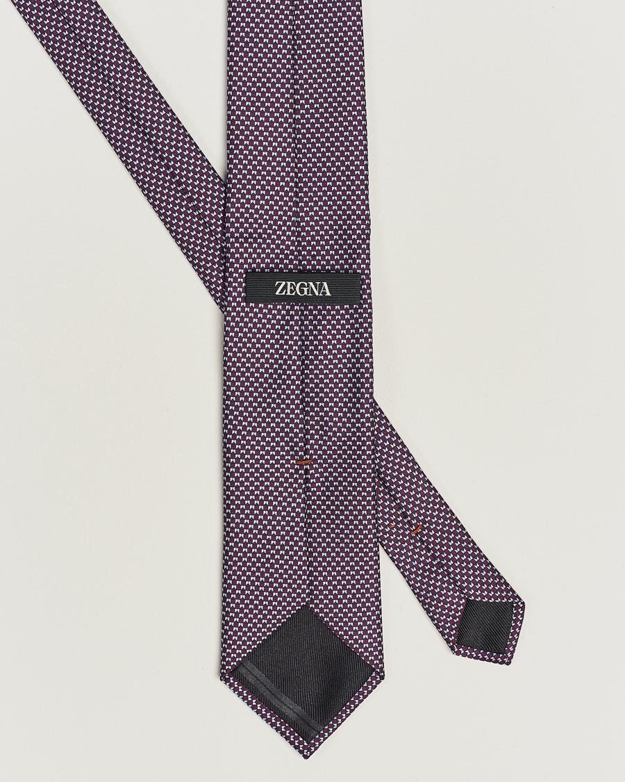 Herr | Zegna Jacquard Silk Tie Purple | Zegna | Jacquard Silk Tie Purple