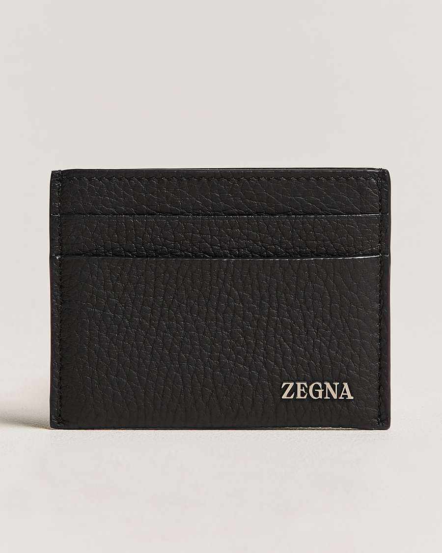 Herr | Korthållare | Zegna | Grain Leather Card Holder Black