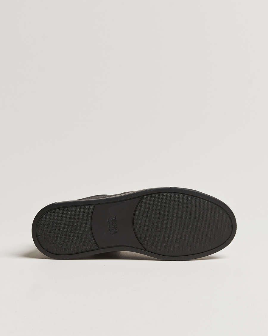 Herr | Zegna Triple Stitch Sneakers Full Black Deerskin | Zegna | Triple Stitch Sneakers Full Black Deerskin