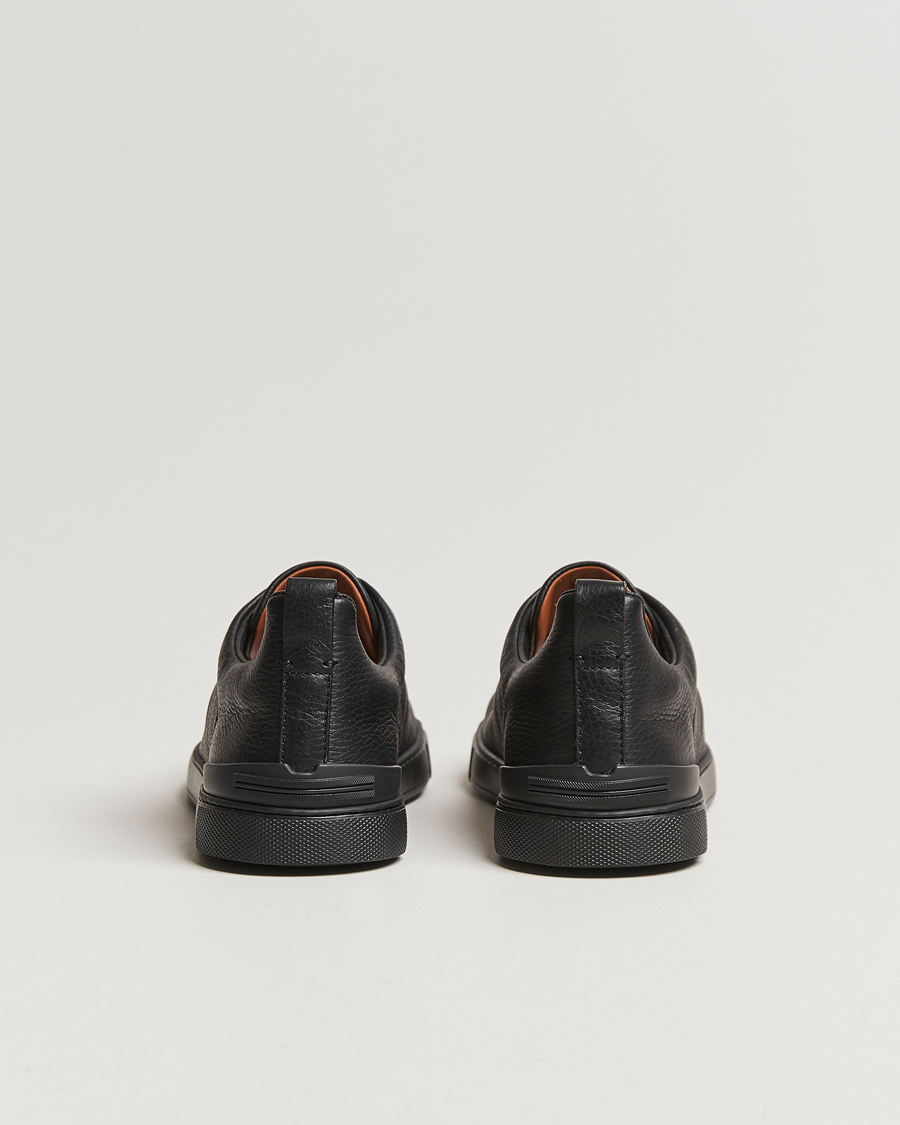 Herr | Zegna Triple Stitch Sneakers Full Black Deerskin | Zegna | Triple Stitch Sneakers Full Black Deerskin