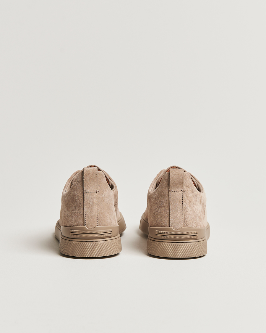 Herr | Zegna Triple Stitch Sneakers Full Beige Suede | Zegna | Triple Stitch Sneakers Full Beige Suede