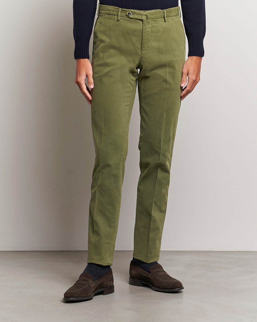 Herr | Italian Department | PT01 | Slim Fit Cotton Stretch Chinos Dark Green