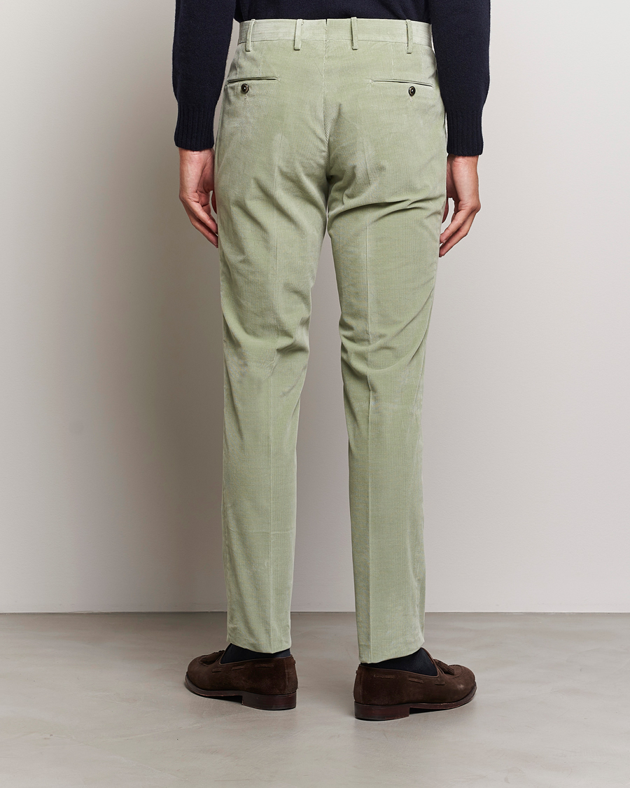 Herr | Byxor | PT01 | Slim Fit Pleated Corduroy Trousers Mint