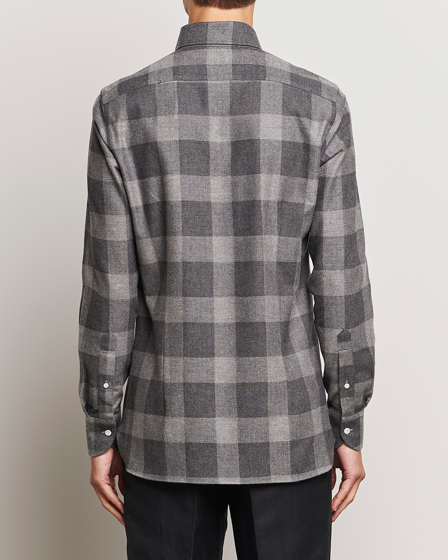 Herr | Skjortor | 100Hands | Large Checked Flannel Shirt Grey