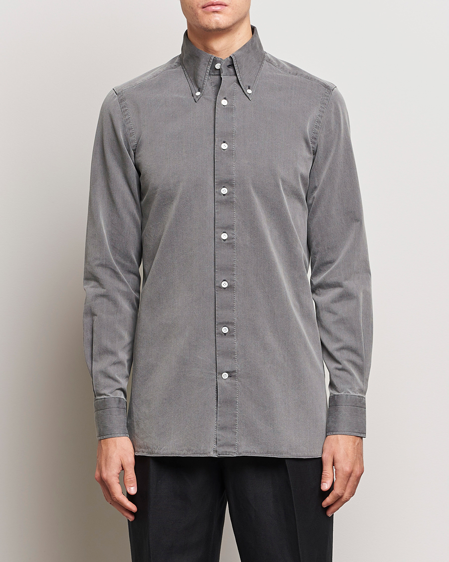 Herr | Skjortor | 100Hands | Cloud Washed Denim Shirt Grey