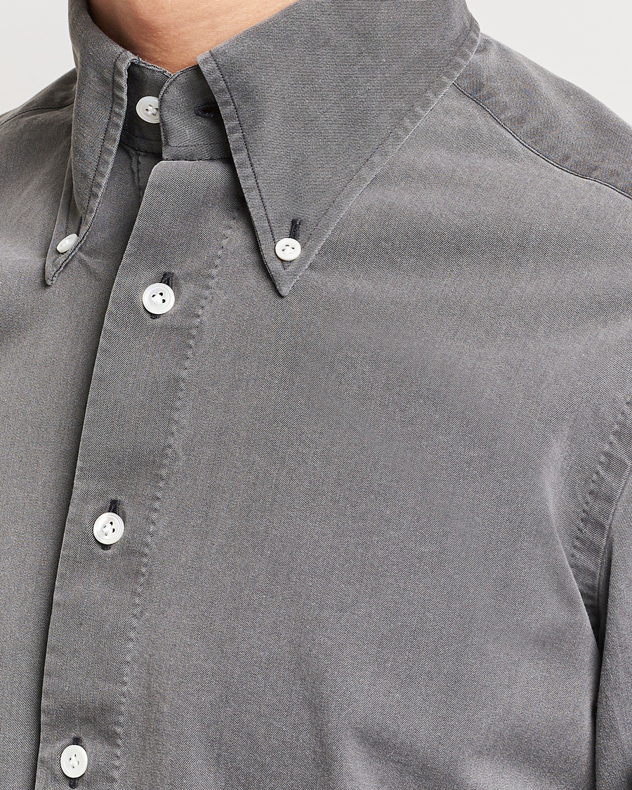 Herr | Skjortor | 100Hands | Cloud Washed Denim Shirt Grey