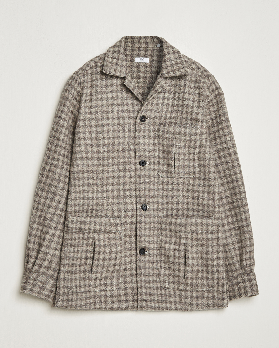 Herr | Skjortor | 100Hands | Fox Brothers Checked Wool Travellers Jacket Brown
