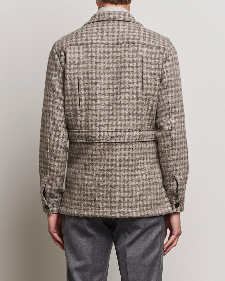 Herr | Skjortor | 100Hands | Fox Brothers Checked Wool Travellers Jacket Brown