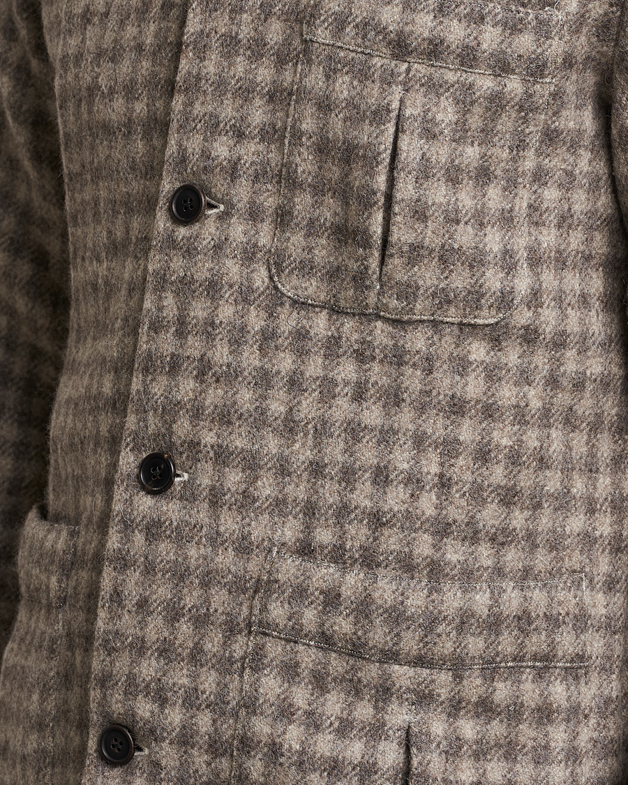 Herr | Skjortor | 100Hands | Fox Brothers Checked Wool Travellers Jacket Brown