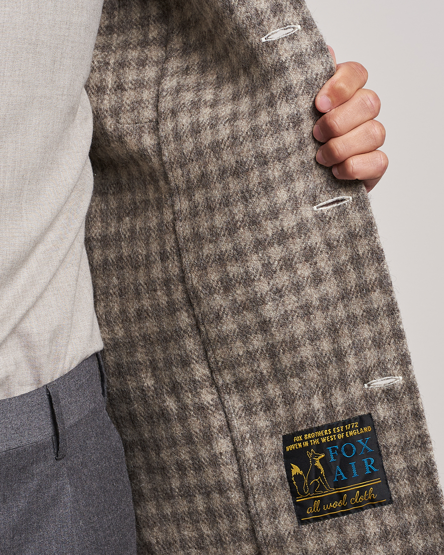 Herr | Skjortor | 100Hands | Fox Brothers Checked Wool Travellers Jacket Brown