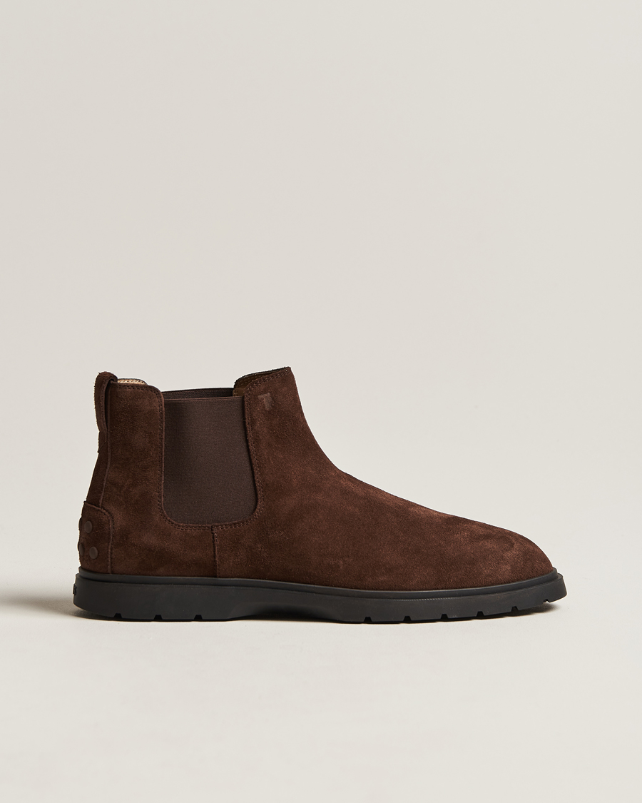Herr | Tod's Tronchetto Chelsea Boots Dark Brown Suede | Tod's | Tronchetto Chelsea Boots Dark Brown Suede