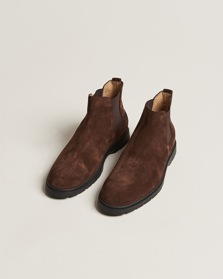 Herr | Tod's Tronchetto Chelsea Boots Dark Brown Suede | Tod's | Tronchetto Chelsea Boots Dark Brown Suede