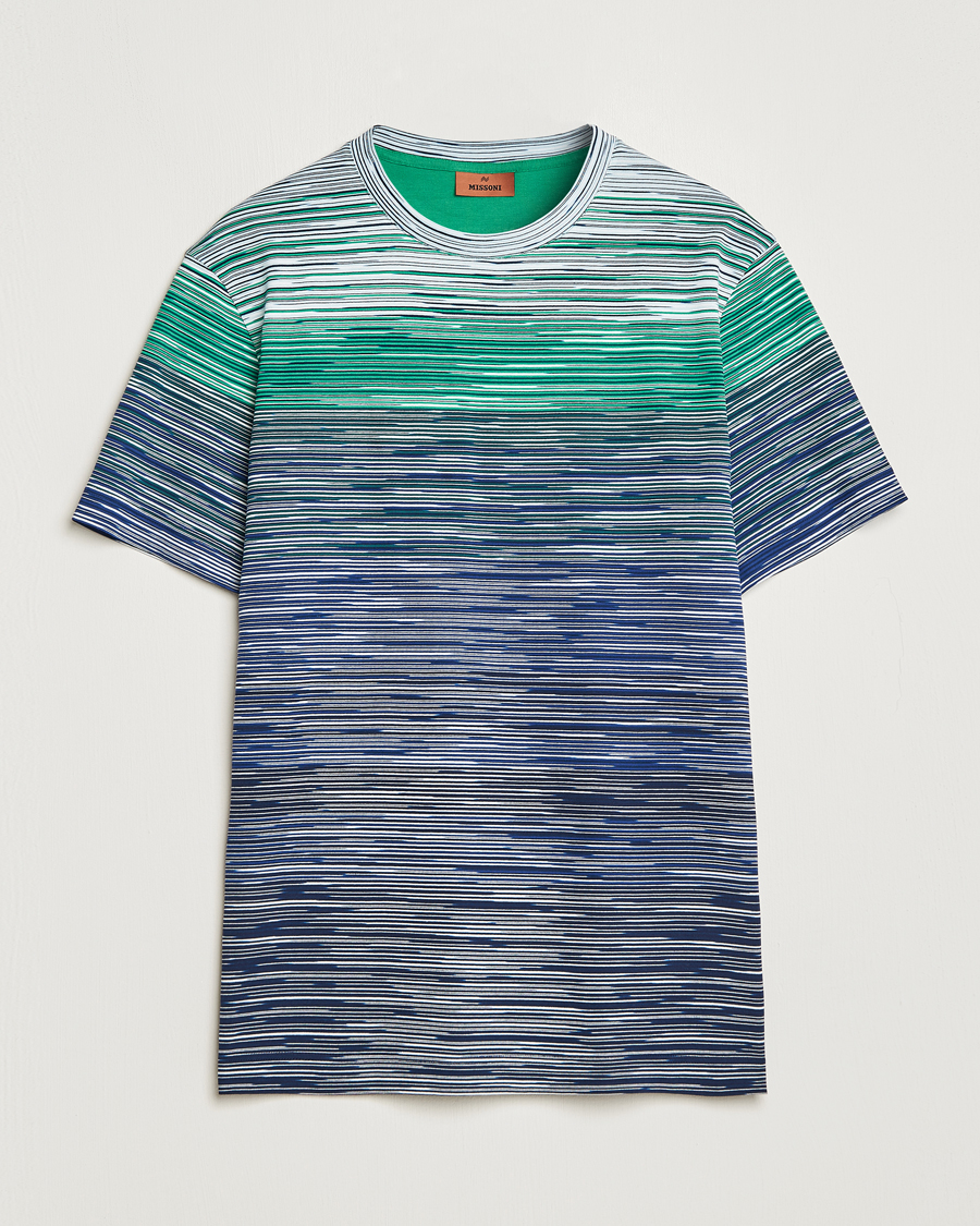 Herr | T-Shirts | Missoni | Space Dyed Degrade T-Shirt Blue/Green