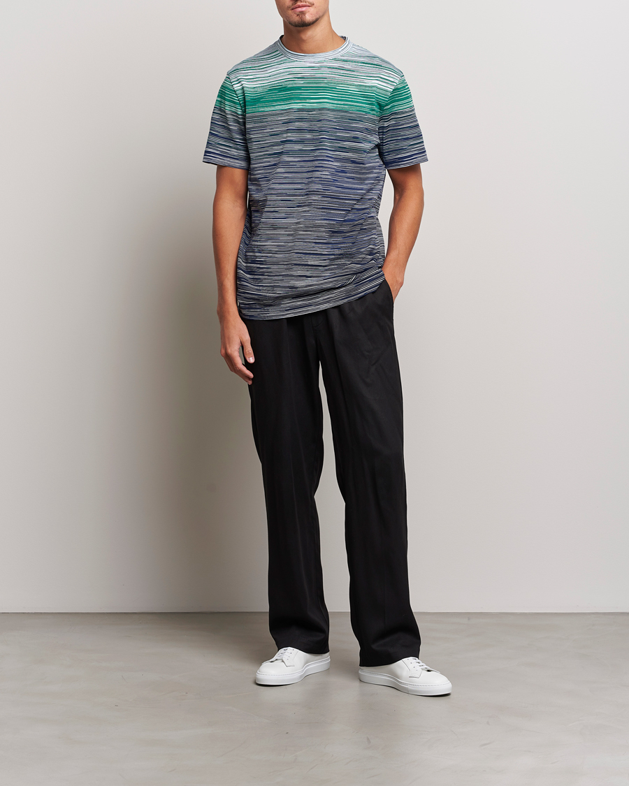 Herr | T-Shirts | Missoni | Space Dyed Degrade T-Shirt Blue/Green