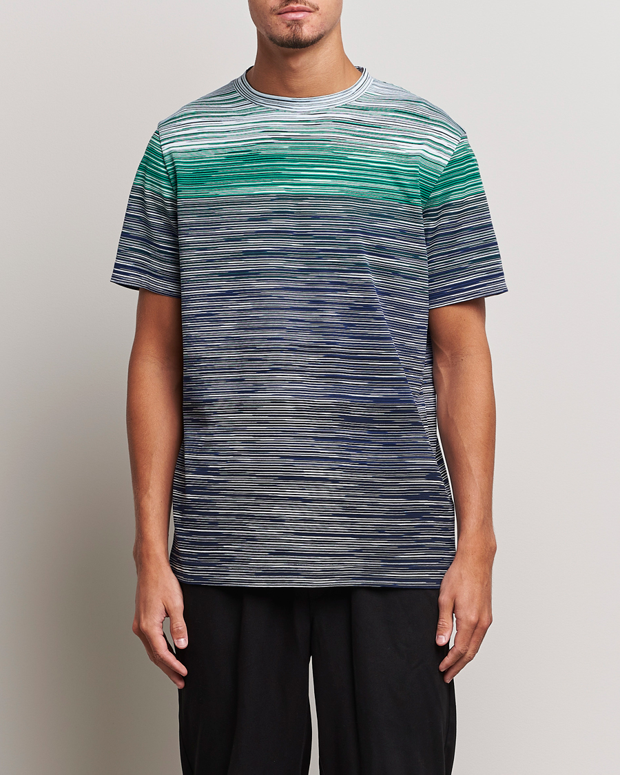 Herr | T-Shirts | Missoni | Space Dyed Degrade T-Shirt Blue/Green