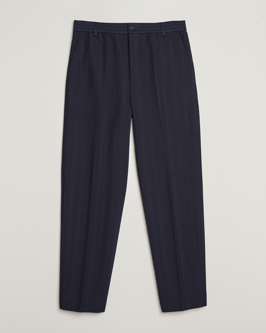 Herr | Byxor | Missoni | Tonal Zig-Zag Trousers Navy