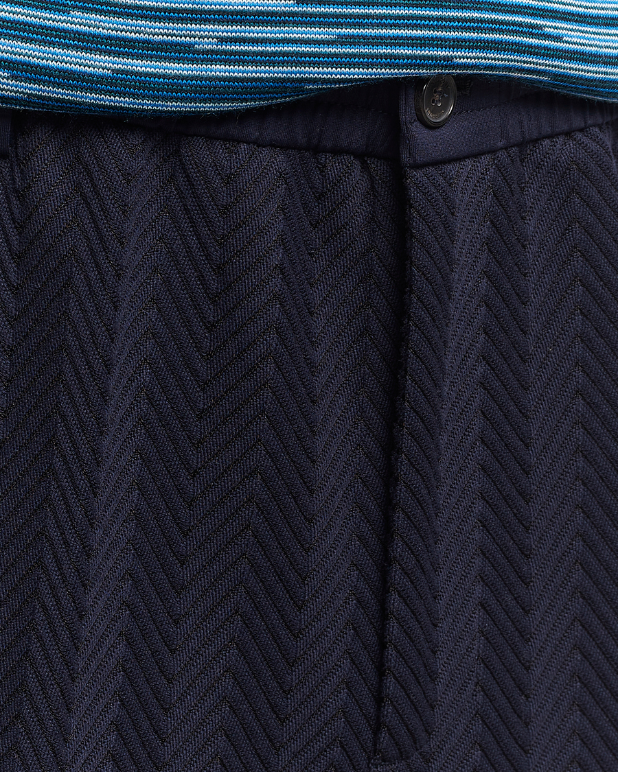 Herr | Byxor | Missoni | Tonal Zig-Zag Trousers Navy
