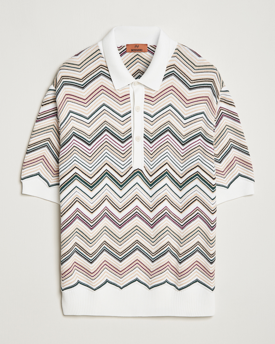 Herr | Pikéer | Missoni | Chevron Cotton Polo Beige