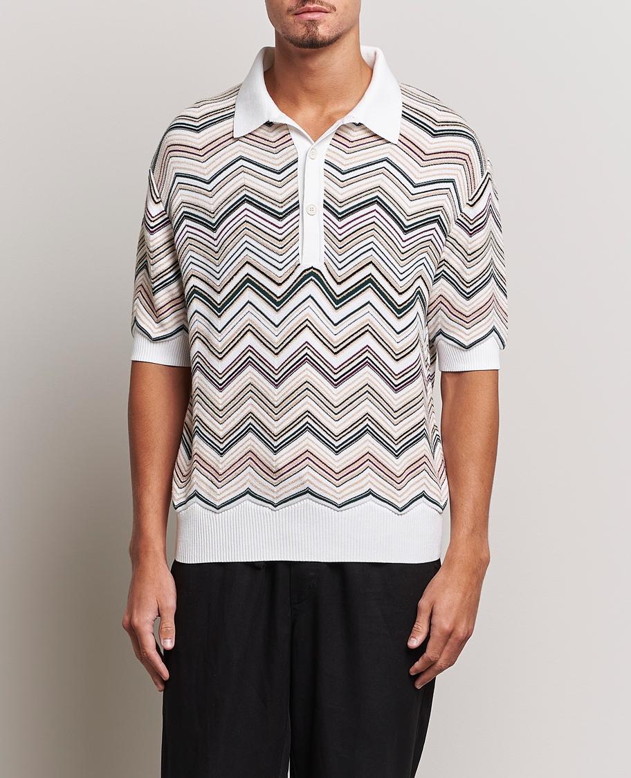 Herr | Missoni | Missoni | Chevron Cotton Polo Beige