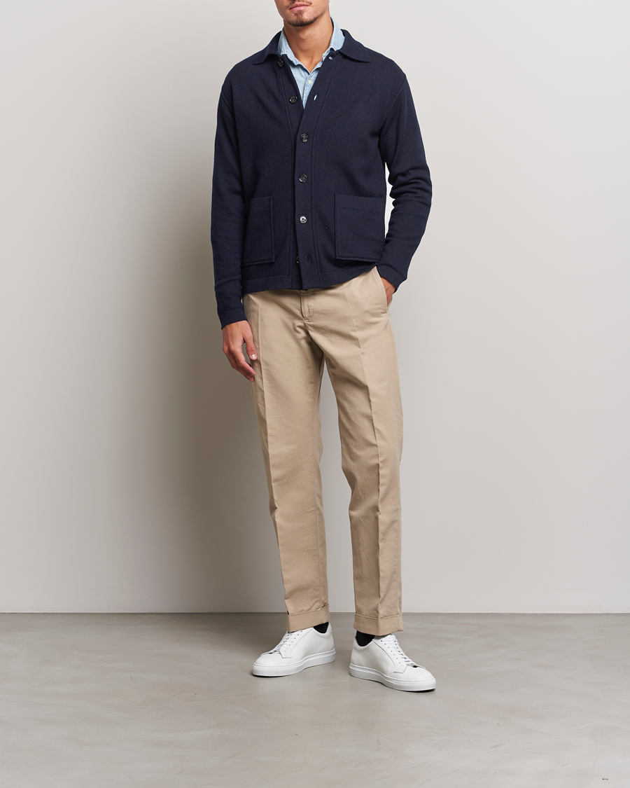 Herr | Tröjor | Altea | Wool Chore Jacket Navy