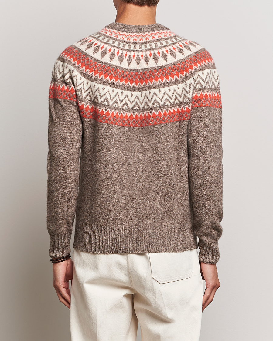 Herr | Tröjor | Altea | Cashmere Blend Norwegian Sweater Beige/Red