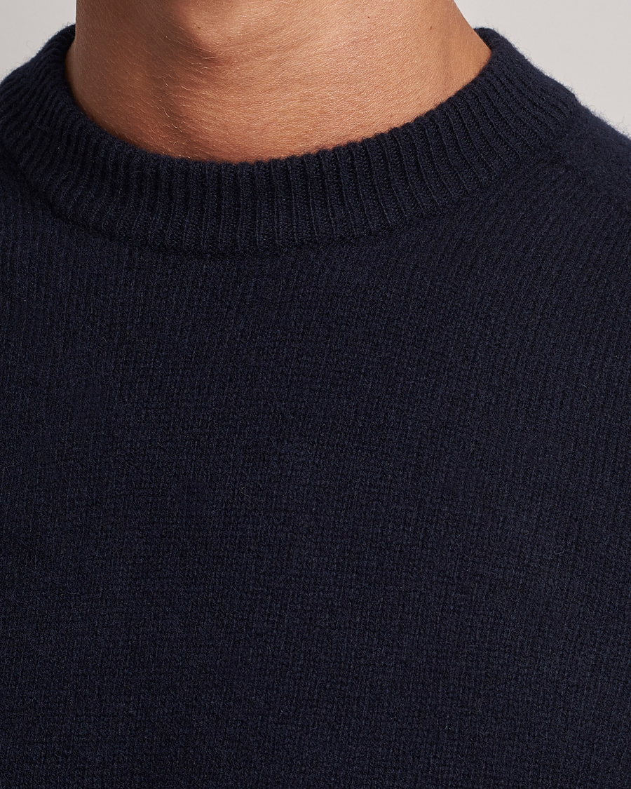 Herr | Tröjor | Altea | Wool/Cashmere Crew Neck Pullover Navy