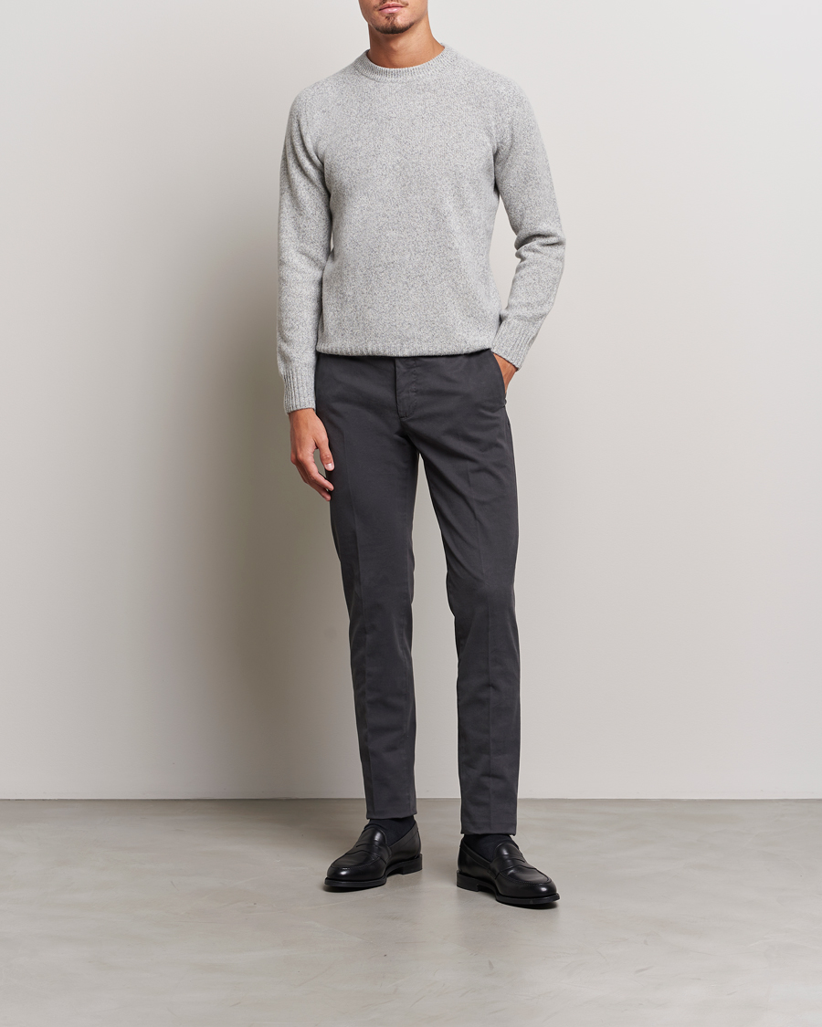 Herr | Tröjor | Altea | Wool/Cashmere Crew Neck Pullover Grey Melange