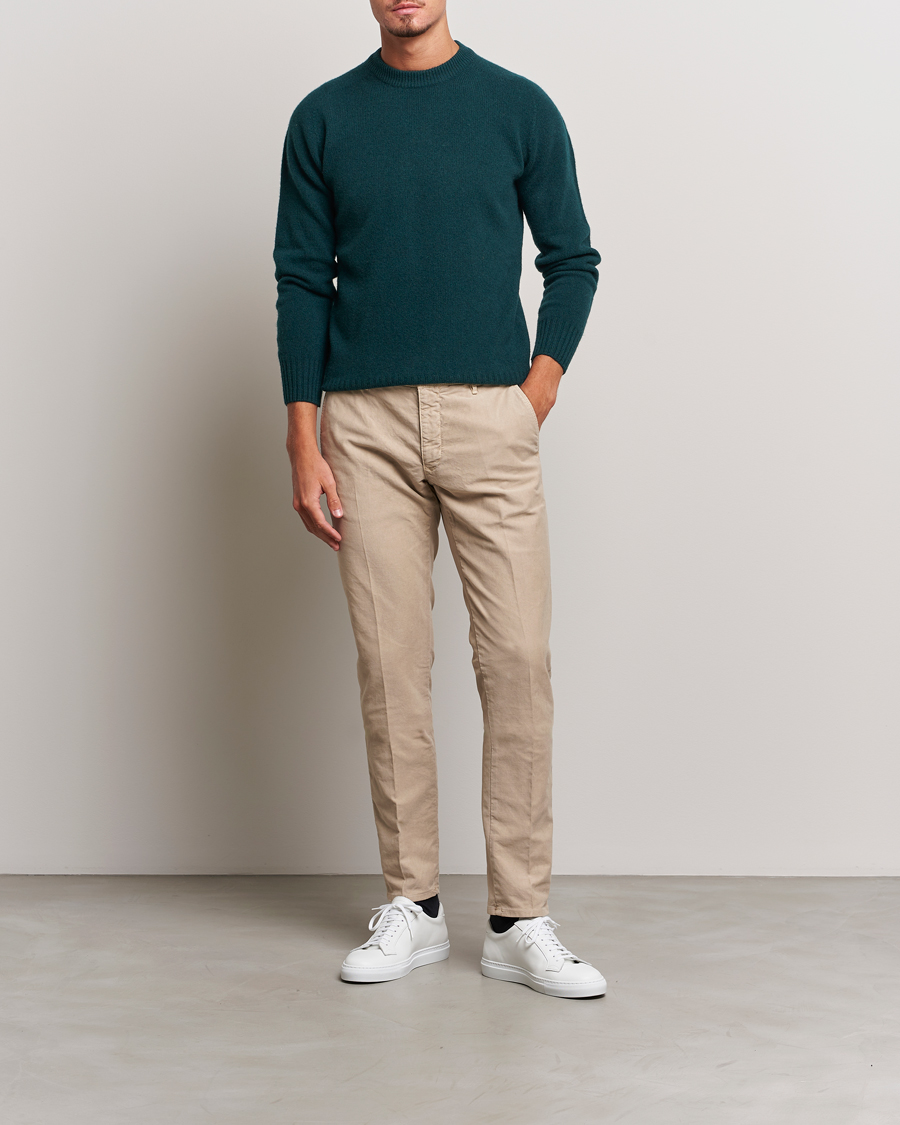Herr | Tröjor | Altea | Wool/Cashmere Crew Neck Pullover Dark Green