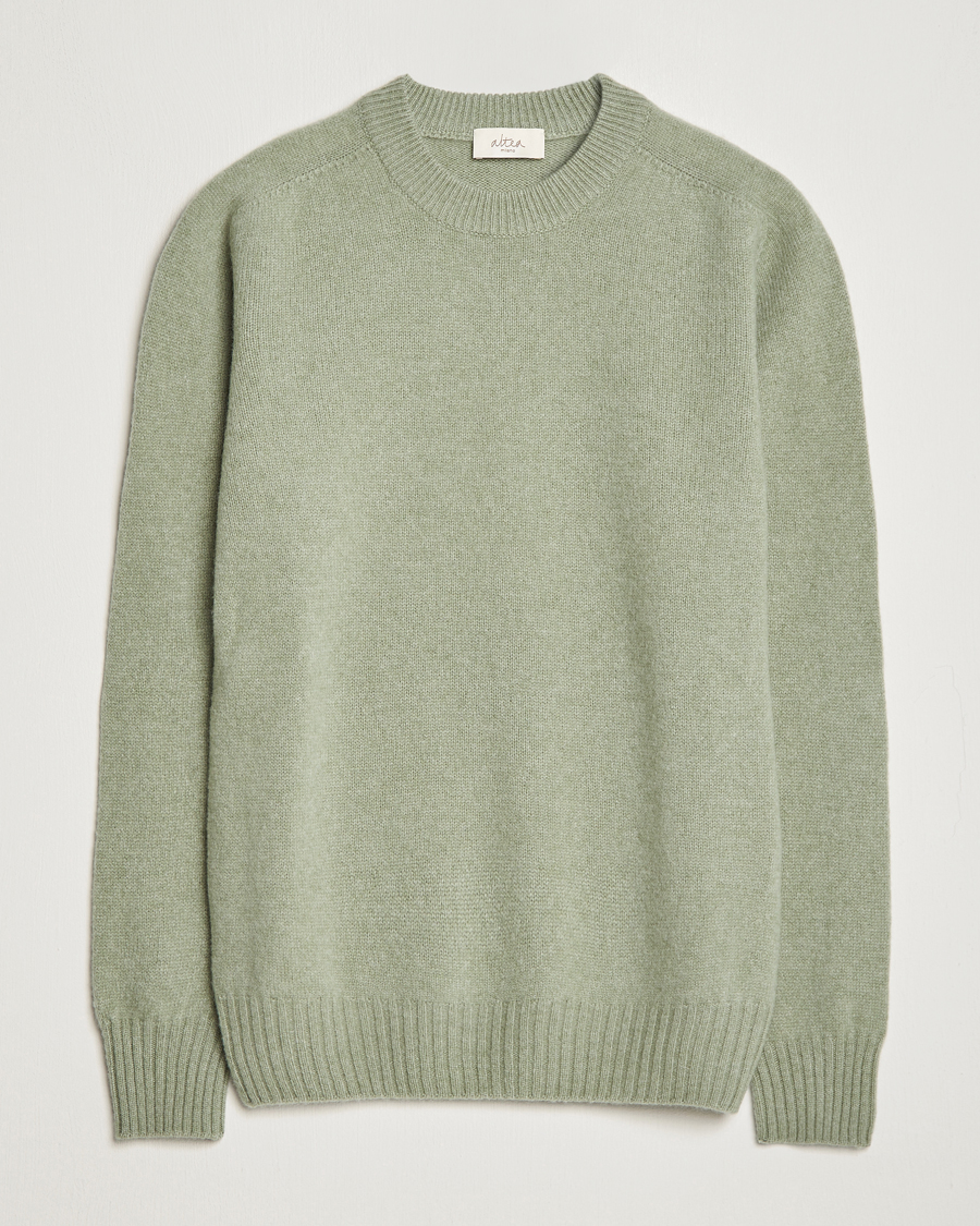 Herr | Tröjor | Altea | Wool/Cashmere Crew Neck Pullover Sage