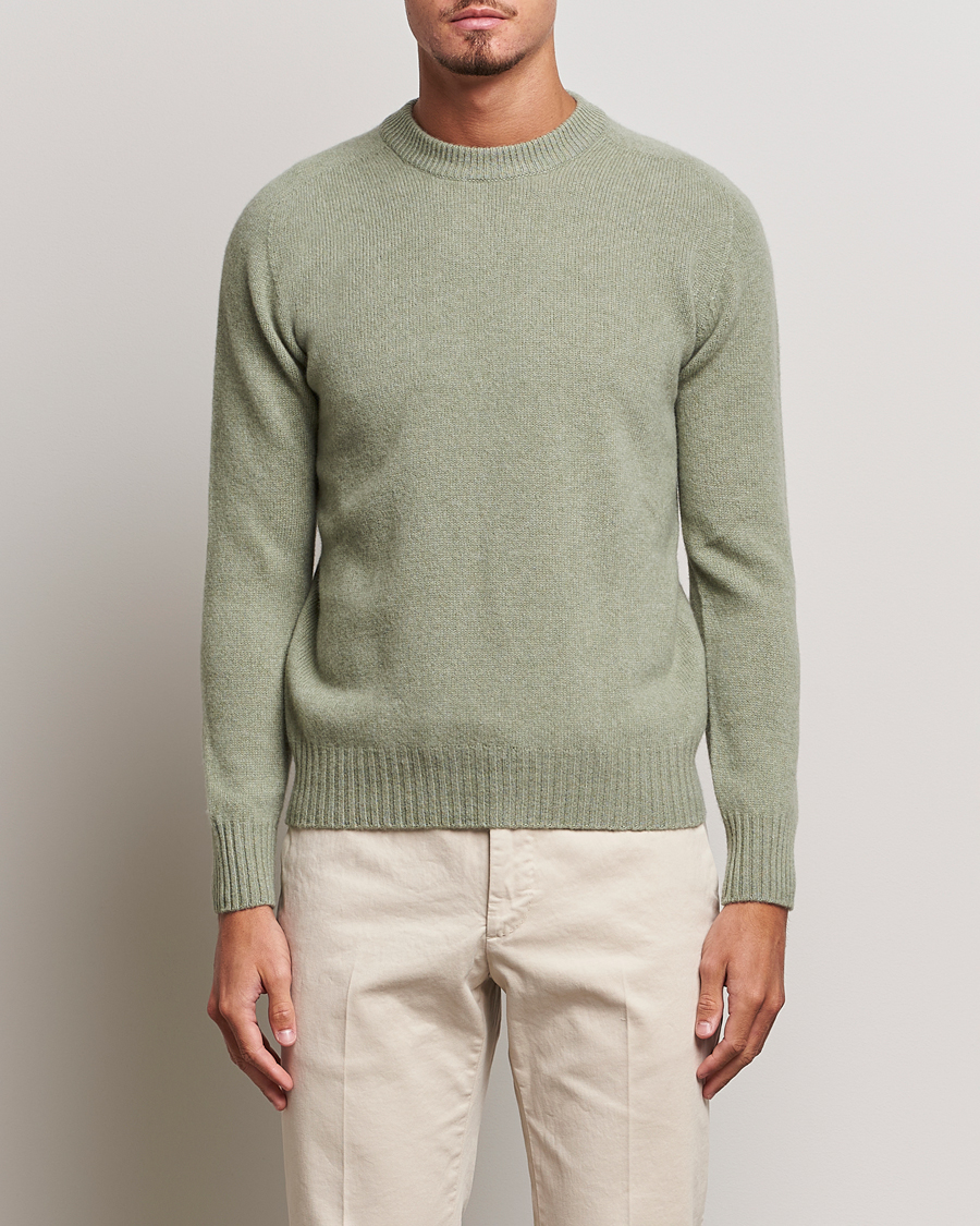 Herr | Tröjor | Altea | Wool/Cashmere Crew Neck Pullover Sage