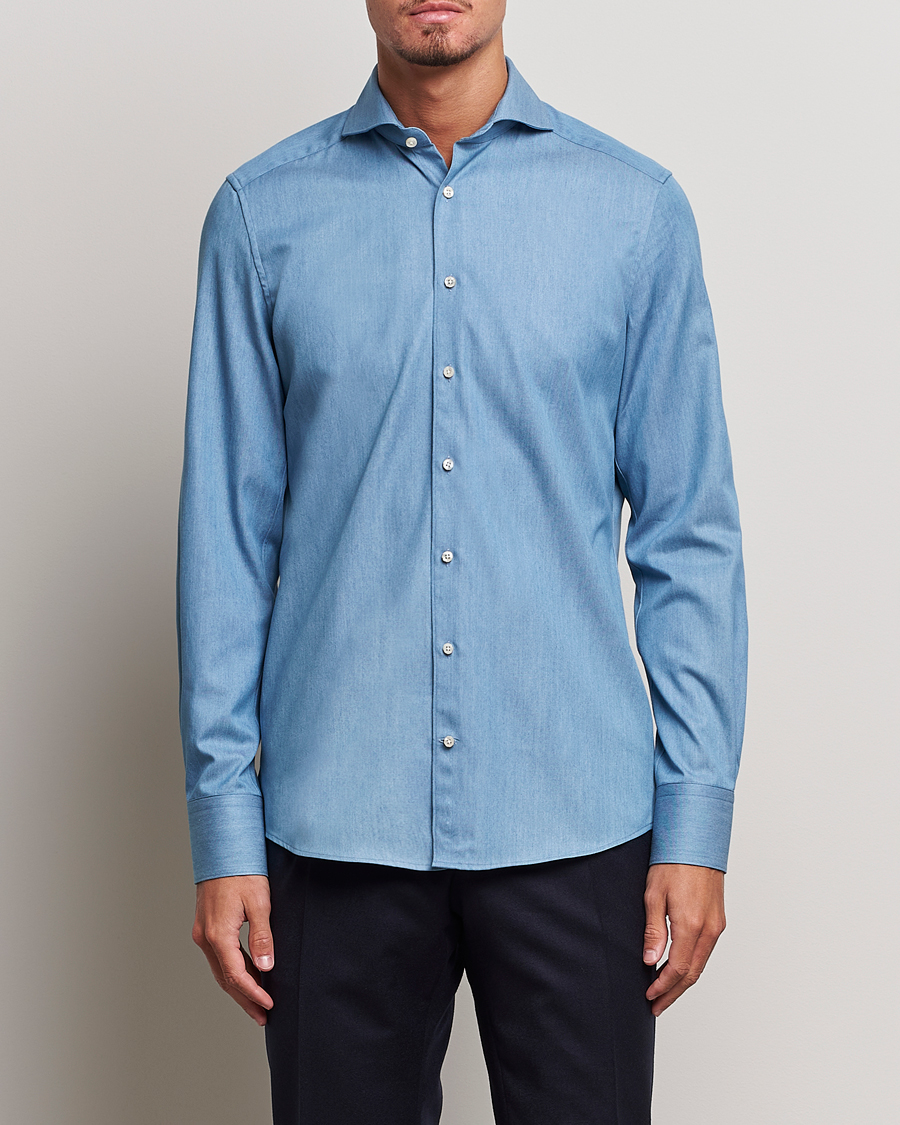 Herr | Skjortor | Stenströms | 1899 Slim Denim Twill Shirt Indigo